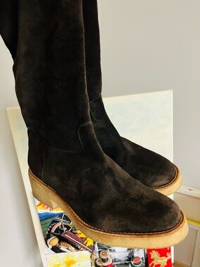 Clergerie Tall Suede Pull-On Boots perfect for changing spring  weather!